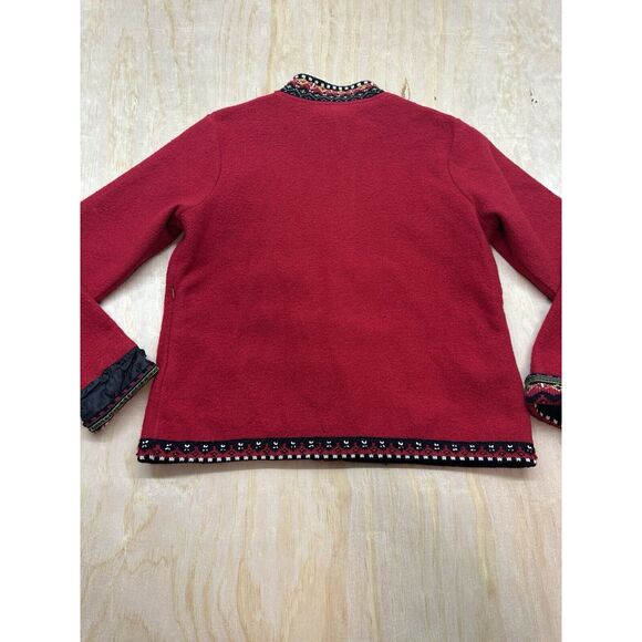 Icelandic Design Womens 100% Wool Zip Sweater Coat Sz L Wool Lined Hidden Pocket - Picture 6 of 8